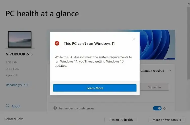 نحوه رفع ارور This PC Can't Run Windows 11
